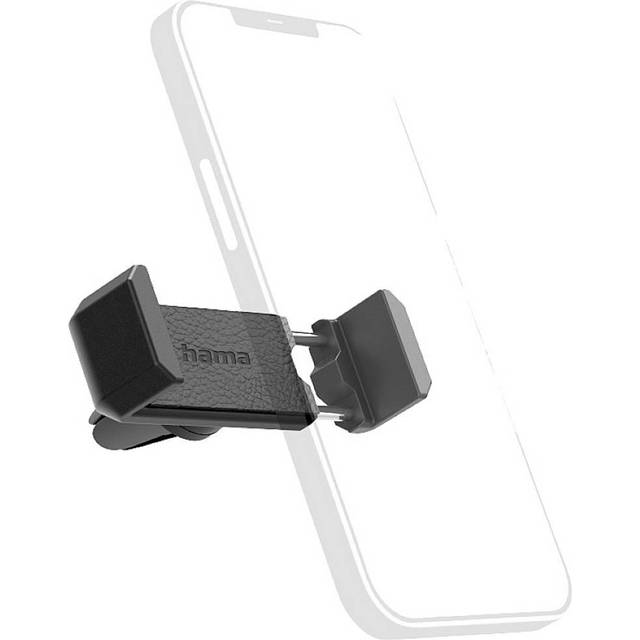 Hama Kompakt biltelefonhållare (för smartphones bredd från 5,5 till 8,5 cm, fästklämma för ventilationsgaller, vridbar 360°) svart