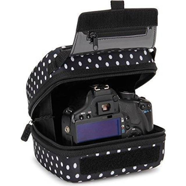 USA GEAR DSLR Camera Sleeve with Molded EVA Hard Shell Camera Case Protection  Quick Access Opening  Padded Interior and Rubber Coated Handle-Compatib