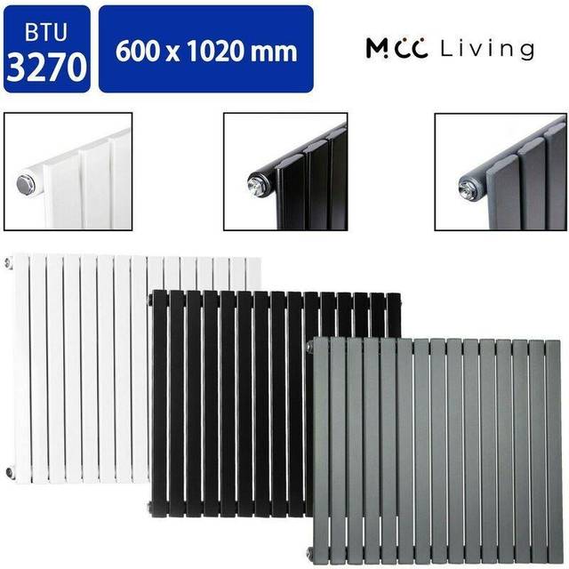 MCC Designer Flat Panel Single Radiator 600X1020 Black, Black