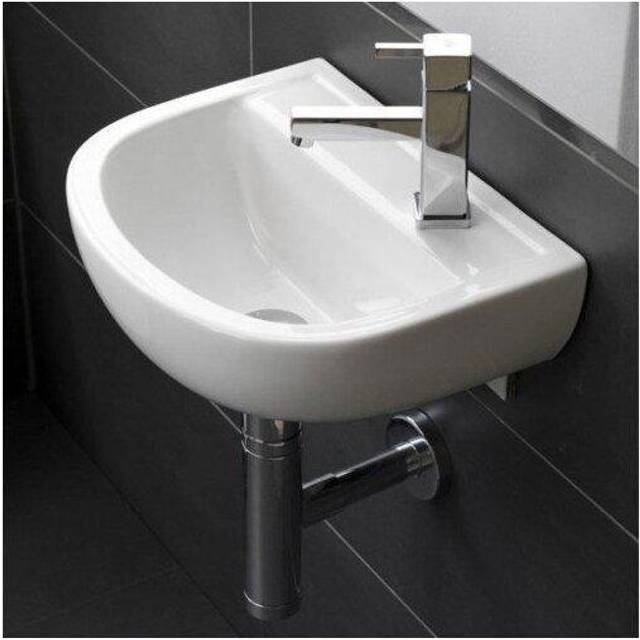 RAK Ceramics Compact Right Hand Doc M Basin with 1 Tap Hole and No Overflow | White | 380mm