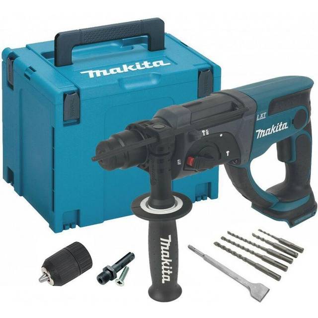 Makita DHR202Z LXT 18v SDS Hammer Drill 3 Function + Bits Chisel Chuck + Makpac