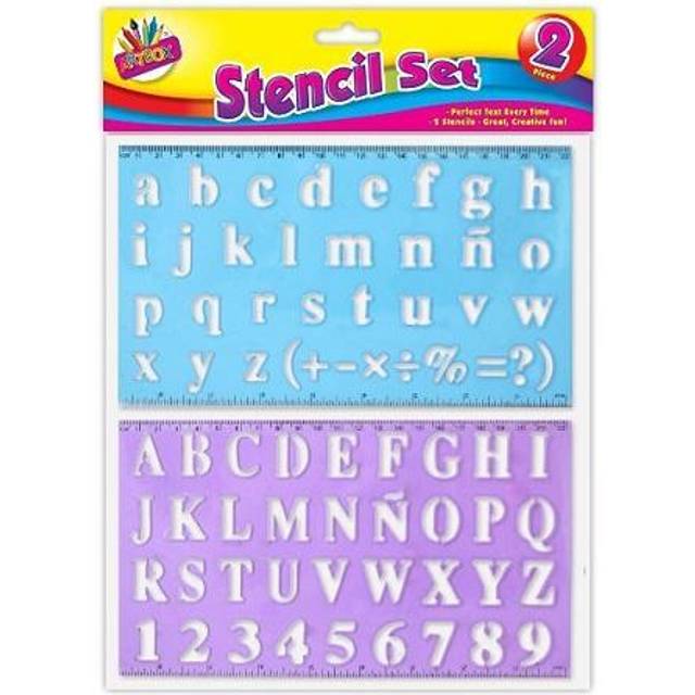 2 x Stencil Set Letters Alphabet Craft Number Lettering Art Card Making