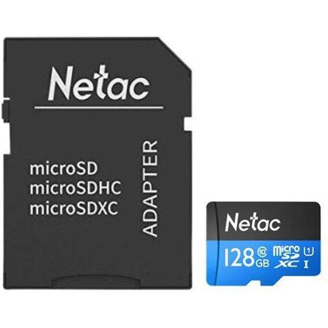 Netac P500 MicroSDHC Card with SD Adapter U1 Class 10 - 128GB