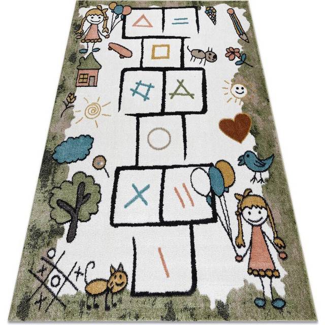 Rugsx - Carpet fun Hop for children, hopscotch, animals green green 160x220 cm