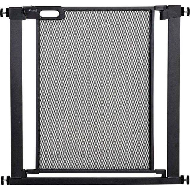 PawHut Pressure Fit Safety Gate for Stairs w/ Auto Close 75-82 cm - Black | TJ Hughes