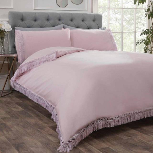 Rapport Home King Tia Trellis Duvet Set - Blush