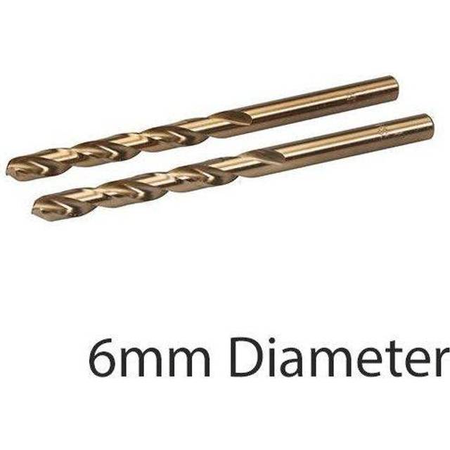2 PACK 6mm Cobalt High Speed Steel HSS Drill Bits Hardened Steels & Cast Iron