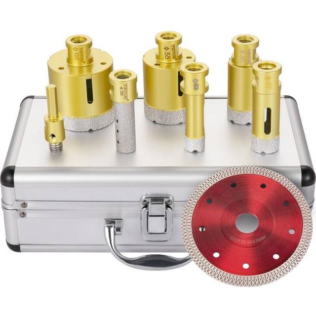 Vevor diamond drill bits hole saw set 4/5"1"1-3/8"2-1/5"2-3/5" ceramic porcelain