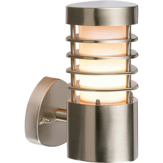 IP44 Outdoor Wall Light Stainless Steel Open Lantern Traditional Slotted Porch