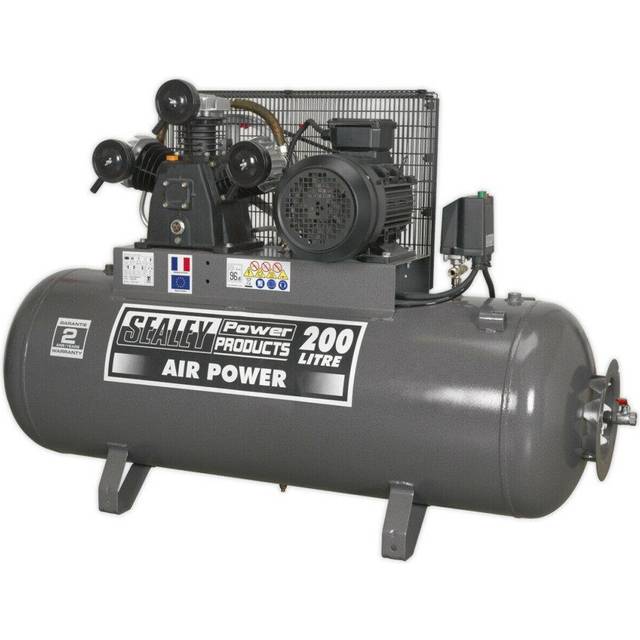 200 Litre Belt Drive Air Compressor - 3 Phase 5.5hp Motor - Triple Cylinder Pump
