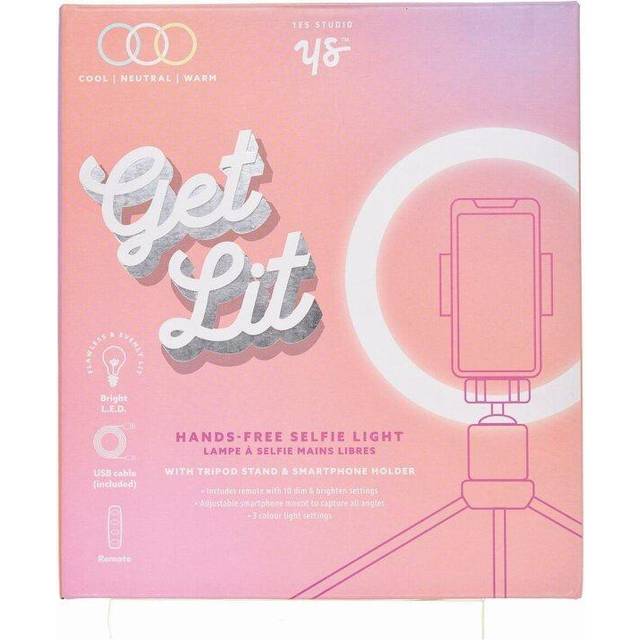 "Selfie 8"" LED Ring Light Lamp with Tripod Stand & Smartphone Holder"