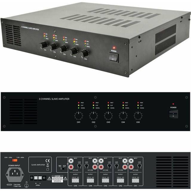 5x 60W Multi Zone Mixer Amplifier System 100V 8Ohm HiFi Speaker Switch Splitter - One Size