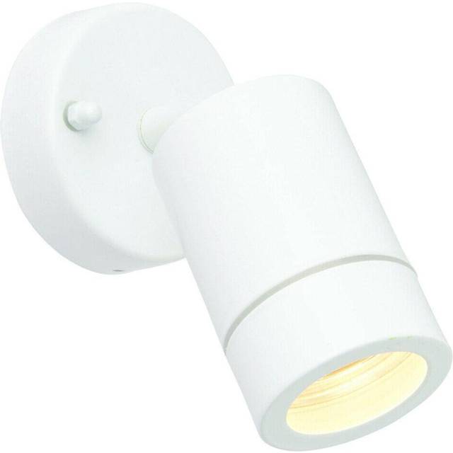 IP44 Outdoor Adjustable Spotlight Gloss White GU10 Dimmable Accent Downlight