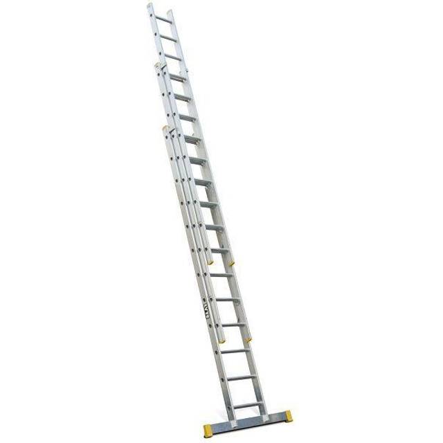 Lyte Ladders & Towers EN131-2 Professional 3 Section 36 Rung Extension Ladder - Silver - 21 x 120 x 848cm