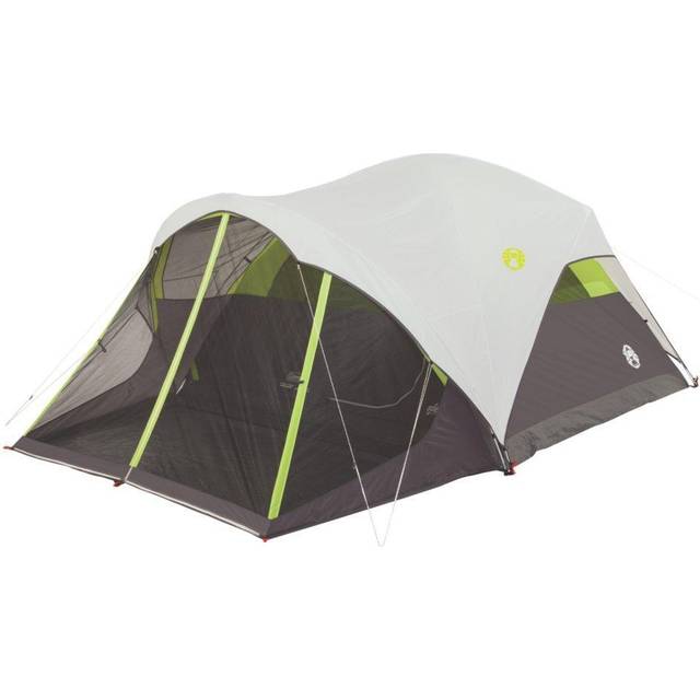Coleman Steel Creek Fast Pitch Dome Tent with Screen Room, 6-Person, White, 10' x 9'