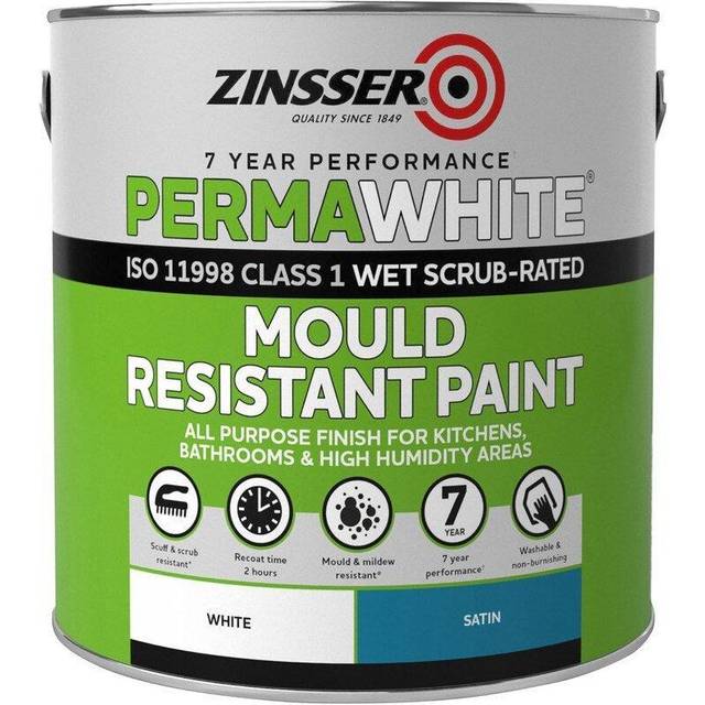 Zinsser Perma-White Interior - White - Satin - 5 Litres