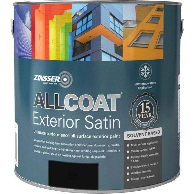 Zinsser Allcoat Exterior Solvent Based Satin Black 1L