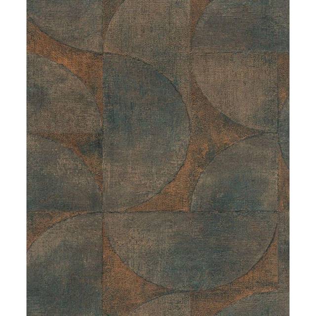 Galerie Perfecto 2 Rustic Circle Bronze and Brown Wallpaper - Galerie Wallpaper - Multi - 0.01 x 53 x 1000cm