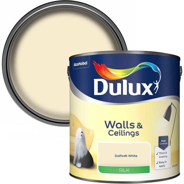 Dulux Silk Emulsion Paint, 2.5L, Daffodil White