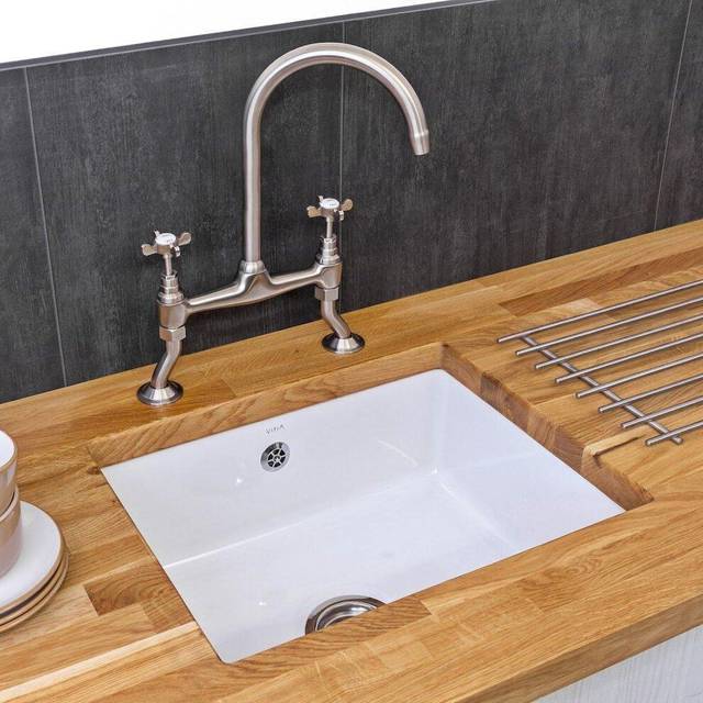 Reginox Mataro 1.0 Bowl White Gloss Ceramic Undermount Kitchen Sink And Waste