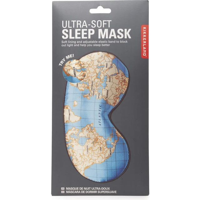 Ultra Soft World Map Sleep Mask - blandad design - 1 levereras