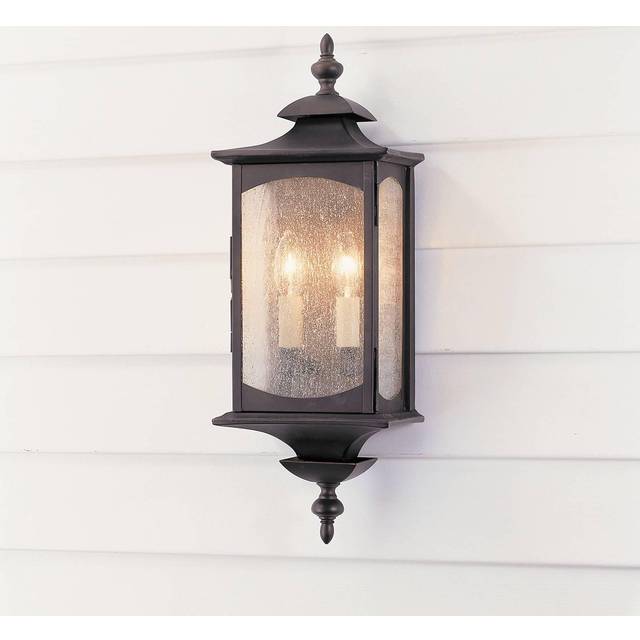 Feiss Market Square Outdoor 2 Light Wall Light Oil Rubbed Bronze IP44 - Brown - One Size