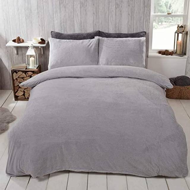 Brentfords Teddy Fleece Fitted Sheet - Silver