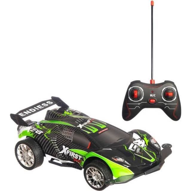 Radiostyrd Sportbil med belysning R/C 1:16 (Grön)
