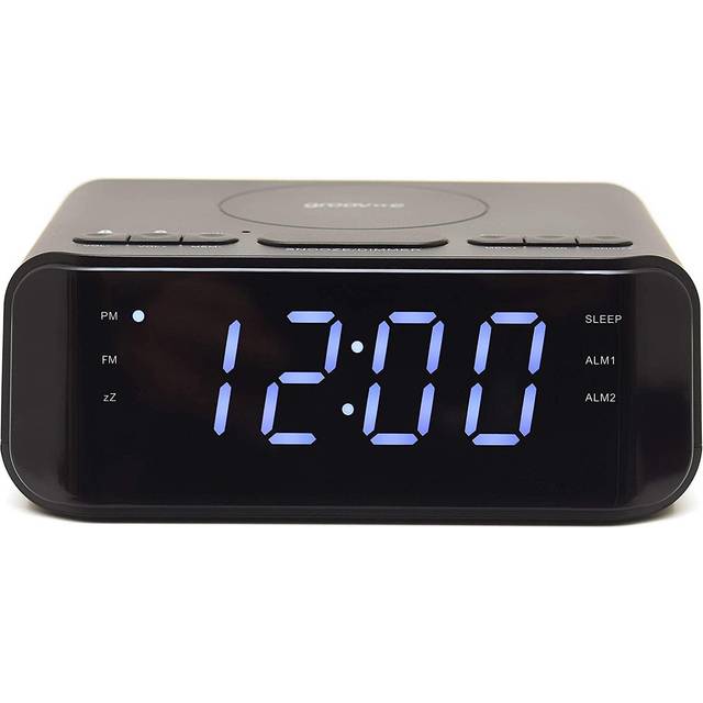 Groov-e Atlas FM Alarm Clock Radio with Wireless Charging