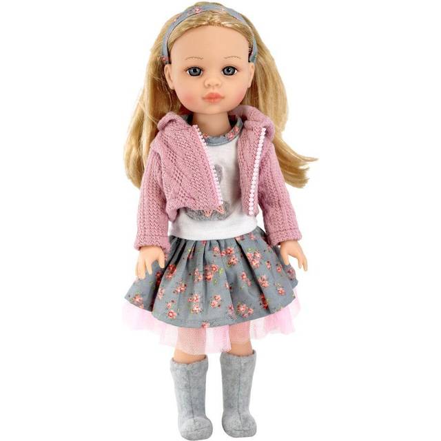 "(Sophia (Pink Cardigan)) BiBi Doll Baby Doll Girl with Long Styling Hair American Style Fashion Dolls 15"""