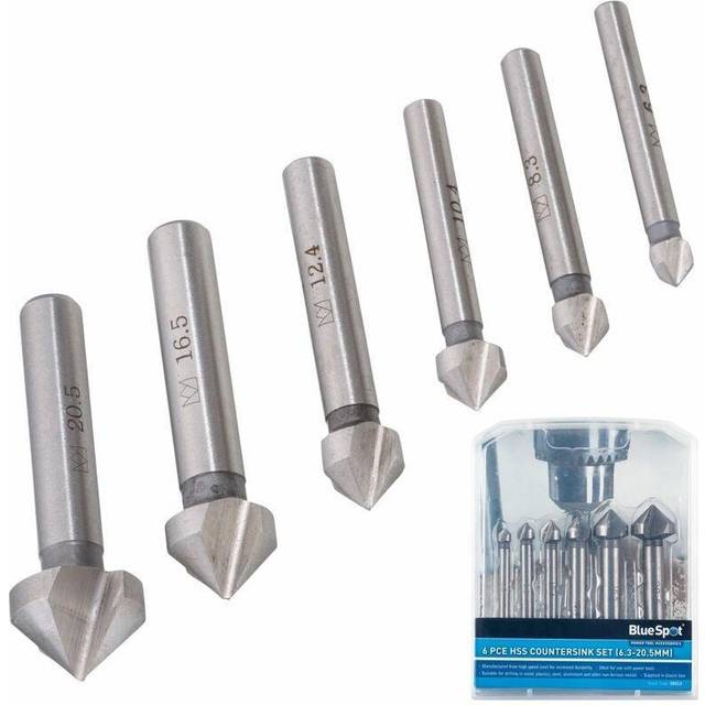 BlueSpot 20513 6 Piece HSS Countersink Set (6.3-20.5mm)