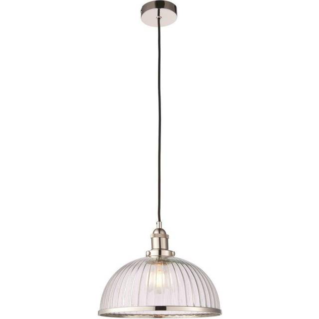 Endon 76713 Hansen 1 Light Ceiling Pendant In Bright Nickel Plate