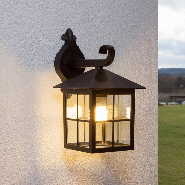 Outdoor Wall Light 'ida' (antique, vintage) in Clear made of Aluminium (1 light source, E27) from Lindby wall lamp for exterior/interior walls,