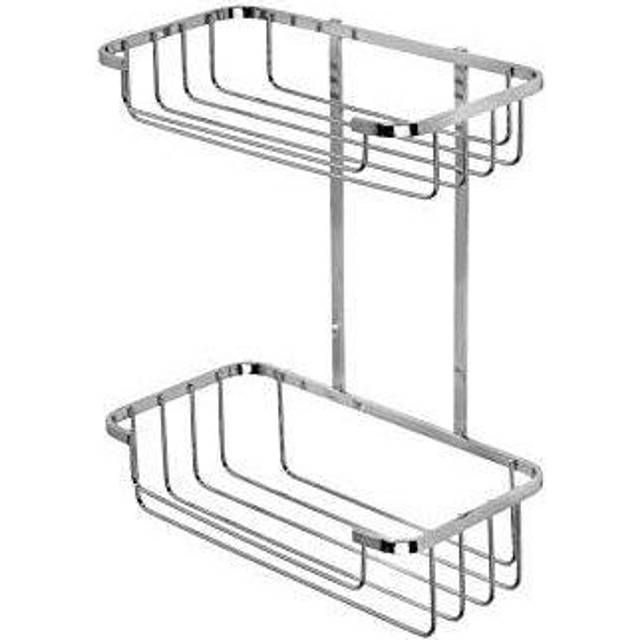 Croydex stainless steel 2 tier cosmetic shower caddy bathroom storage basket