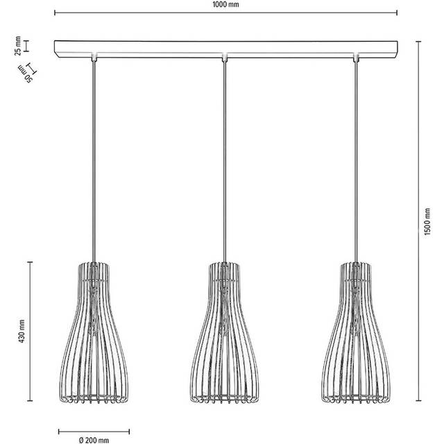 Envostar - Furn 3 Pendel Black/Wood