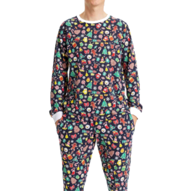 CHRISTMAS SWEATS Crazy Christmas Pajamas |Svart |XL