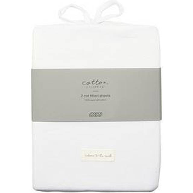 Cotbed Fitted Sheets (2 Pack) - White