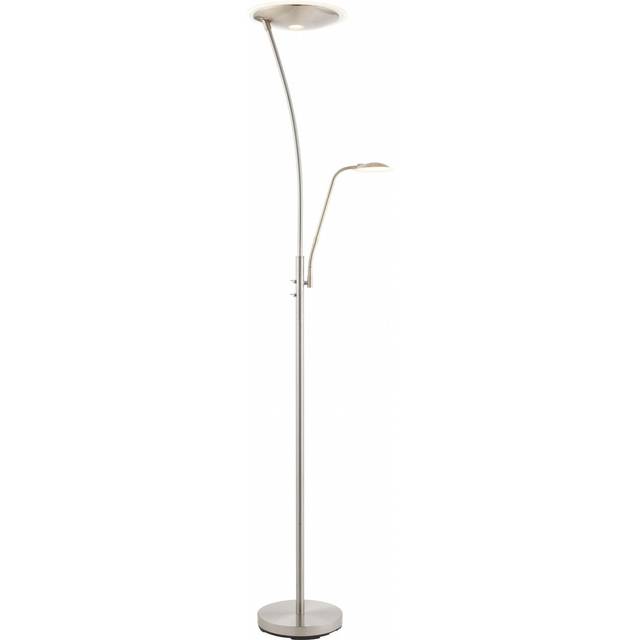Endon 73081 Alassio Mother And Child LED Task Floor Lamp Satin Chrome