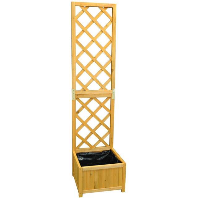 Wooden Garden Planter with Trellis