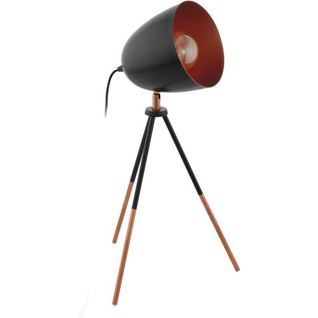 Mini Tripod Table Lamp Desk Light Black & Copper Shade 1 x 60W E27 Bulb