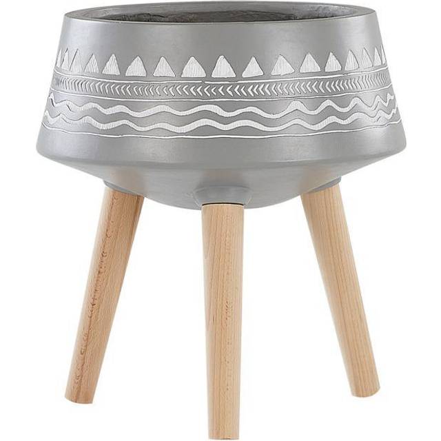 Elevated Plant Pot WERIA Ceramic 42 cm Light Grey