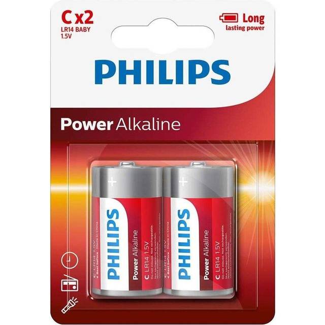 Philips Power Alkaline LR14 MN1400 C batteri 2-pack