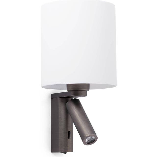 Faro Rob - 1 Light Indoor Wall Reading Light White with Shade, E27