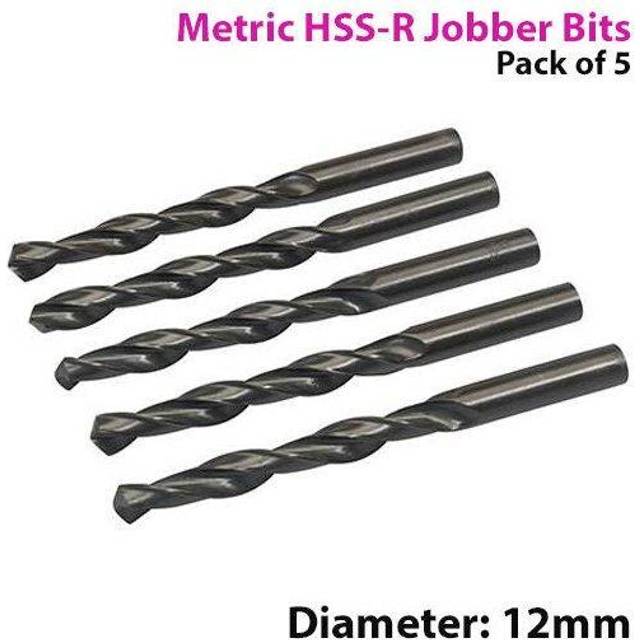 QTY 5 12mm High Speed Steel Jobber Drill Bits 118 Cutting Tip Metal & Wood