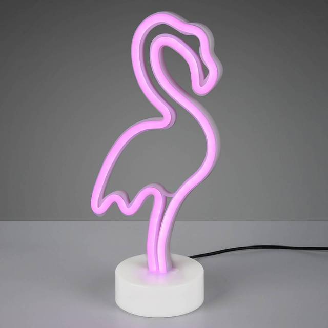 Neon bordslampa vit inkl LED - Flamenco
