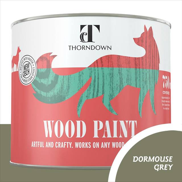 Thorndown Dormouse Grey Wood Paint 750 ml, Brown