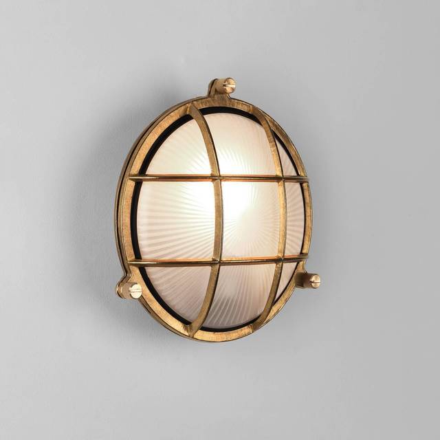 Astro 1376005 Thurso Round Outdoor Wall Light Cast Brass
