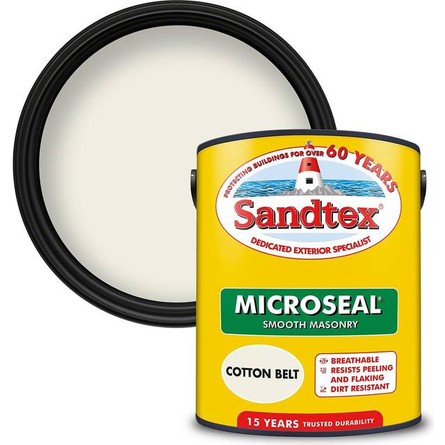Sandtex Microseal Smooth Masonry Paint, Cotton Belt 5L