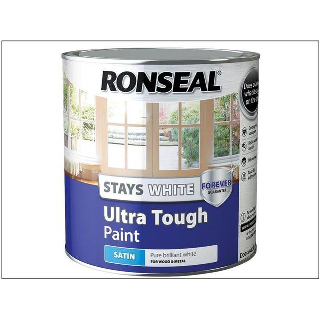 Ronseal Stays White Ultra Tough Paint White Satin 2.5L