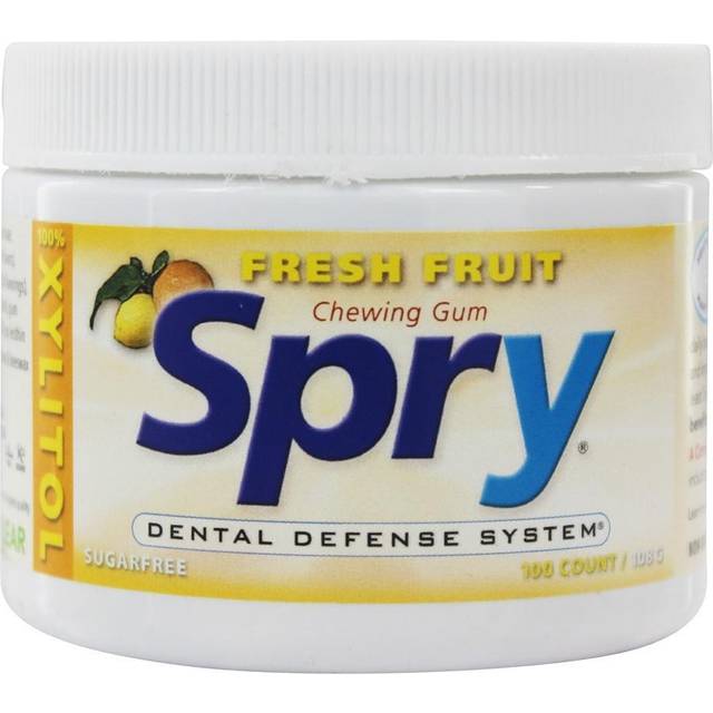 Spry Dental Defense Sugar-Free Gum with Xylitol Natural Fruit 100 Pieces
